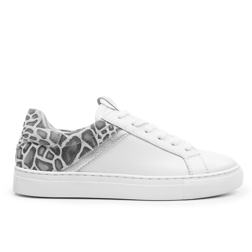 Minfot Comfort Sneakers Dame Skinn Leopard Hvit