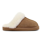 Minfot Saueskinnstøfler Slip-on Duved med såle Chestnut