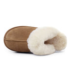 Minfot Saueskinnstøfler Slip-on Duved med såle Chestnut