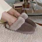 Minfot Saueskinnstøfler Slip-on Duved med såle Stone
