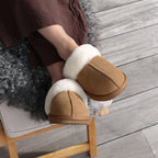 Minfot Saueskinnstøfler Slip-on Duved med såle Chestnut