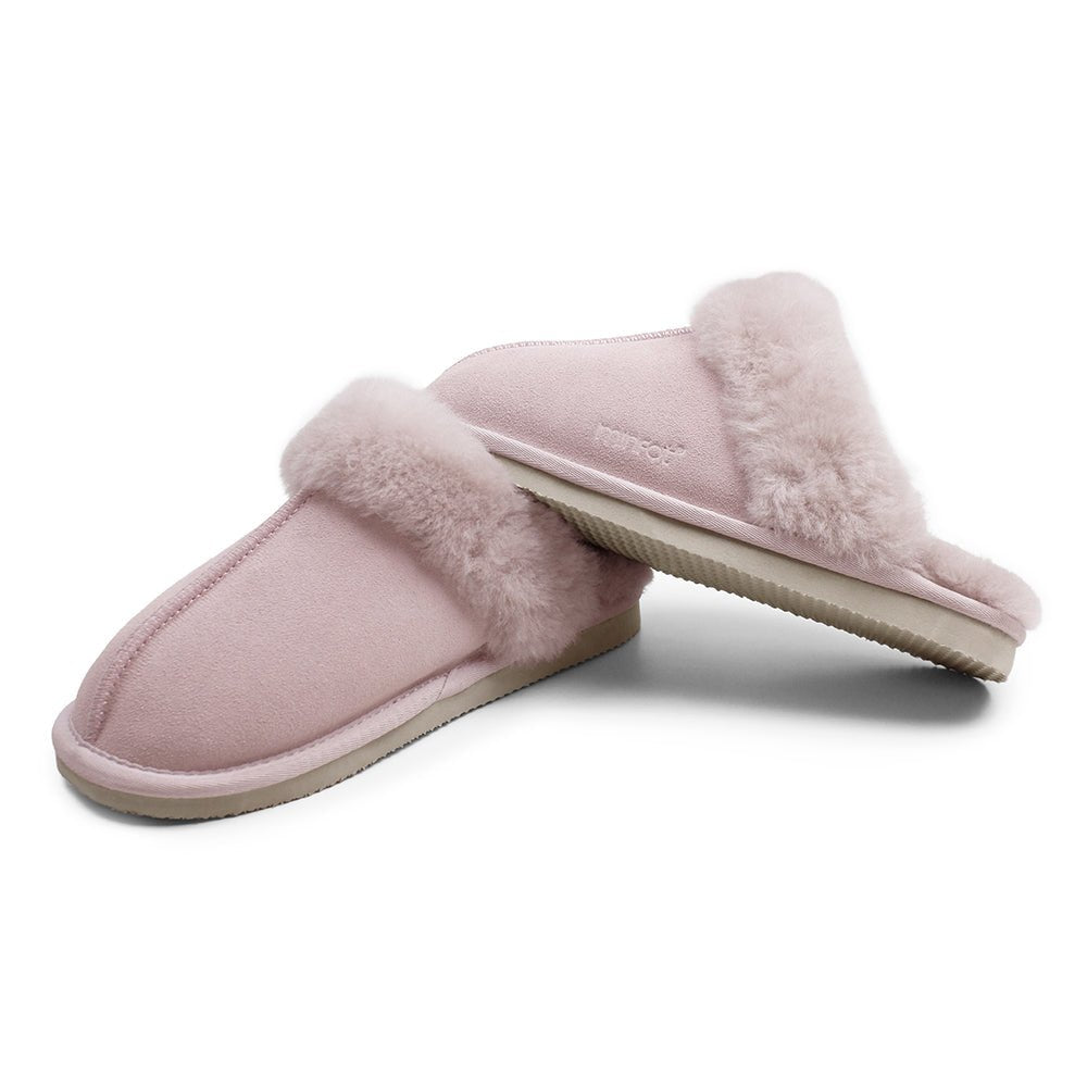 Produktbild 9 - Minfot Fårskinnstofflor Slip-on Duved med sula Rose