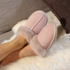 Minfot Saueskinnstøfler Slip-on Duved med såle Rose