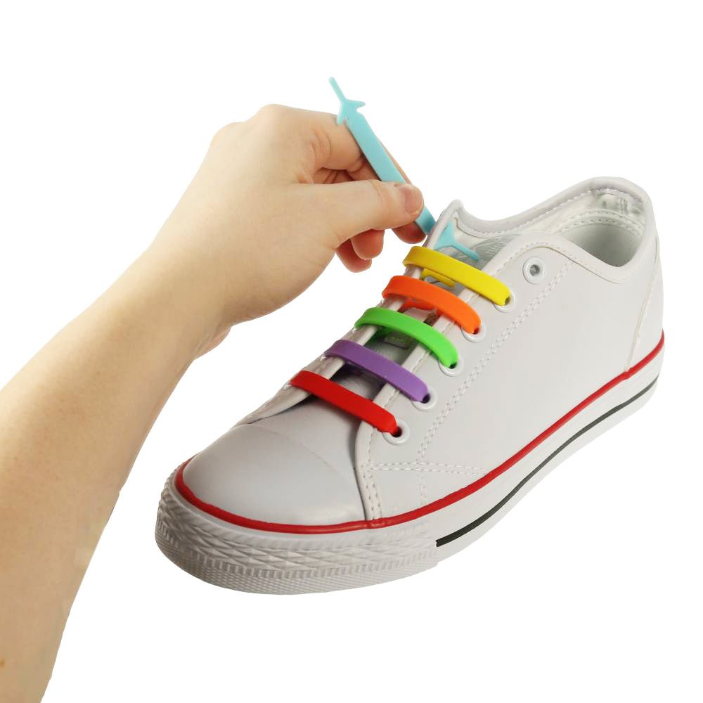 Easy Lace Elastiska Skolisser Rainbow