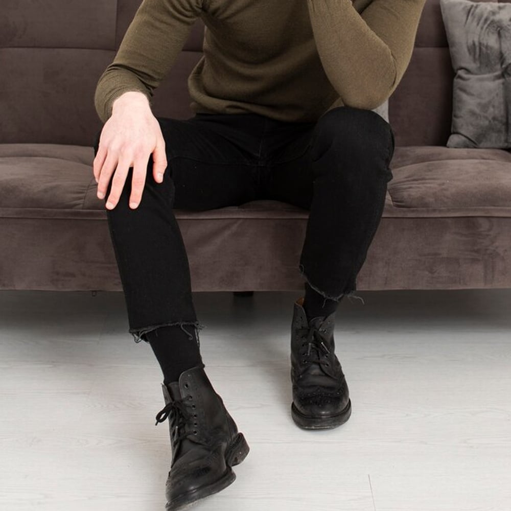 Falke Airport Knee-high Knestrømper Merinoull Herre Svart