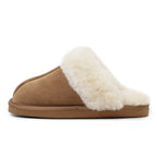 Minfot Saueskinnstøfler Slip-on Duved med såle Chestnut