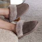 Minfot Saueskinnstøfler Slip-on Duved med såle Stone
