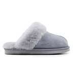 Minfot Saueskinntøfler Slip-on Duved med såle Grå