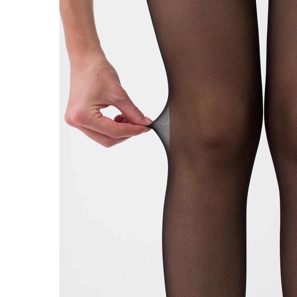 Giulia Footies Nylonstrømpebukser med fot i bomull 20 den Svart