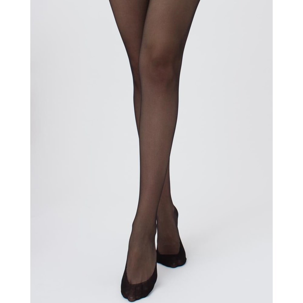 Giulia Footies Nylonstrømpebukser med fot i bomull 20 den Svart