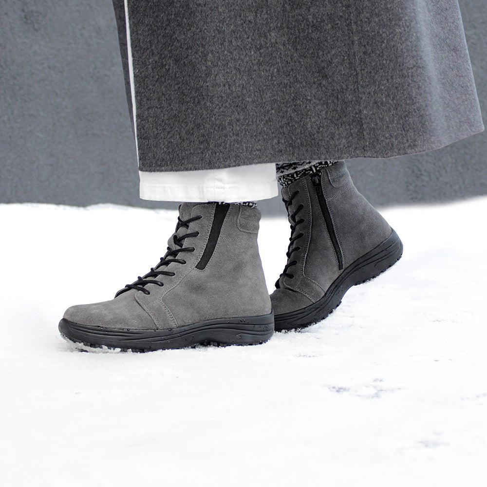 Minfot Boots Nora Dame Semsket skinn Antracitgrå