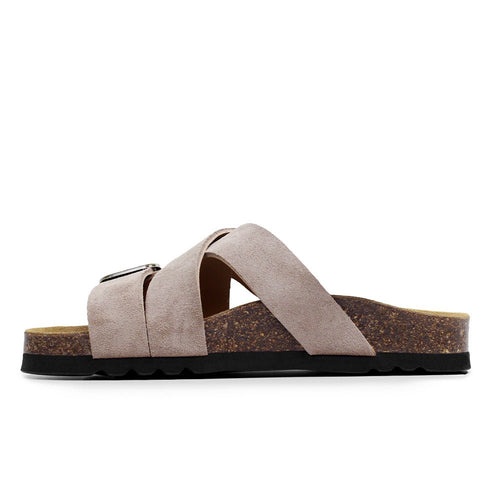 Scholl Damesandal Selene Semsket skinn Taupe