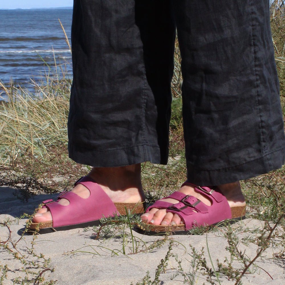 Minfot Sandaler Bio Skinn Fuxia
