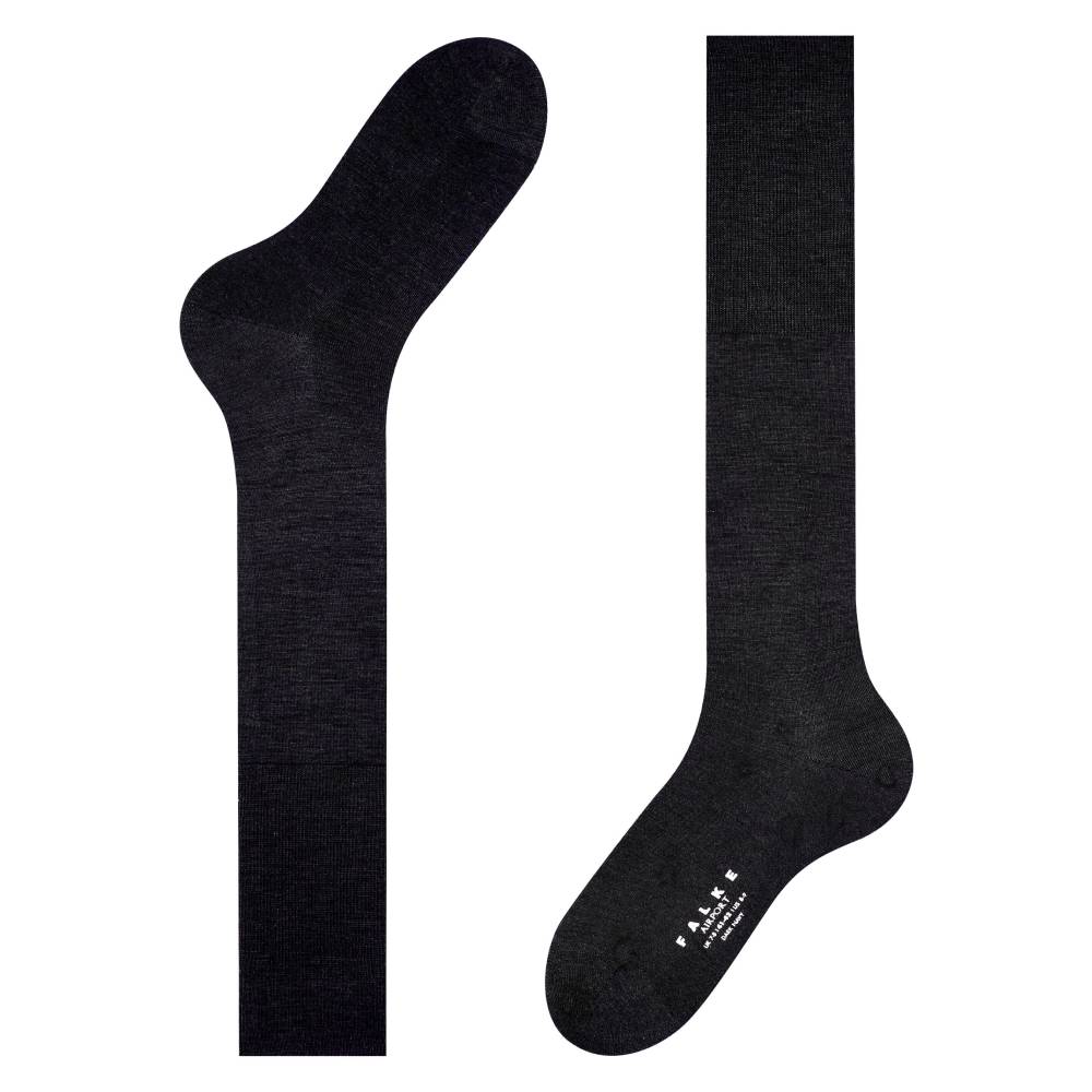 Falke Airport Knee-high Knestrømper Merinoull Herre Svart