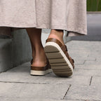 Minfot Upstep Lill Sandaler Dame Semsket Skinn Brun