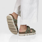 Minfot Upstep Lill Sandaler Dame Semsket Skinn Grønn