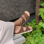 Minfot Upstep Lill Sandaler Dame Semsket Skinn Brun