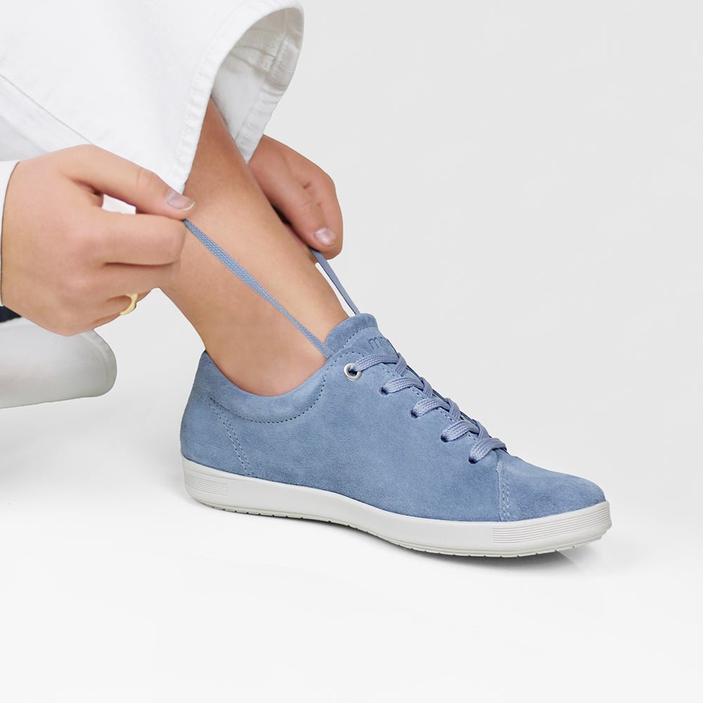 Minfot Aveny Sneaker Semsket skinn Lyseblå