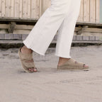 Minfot Luma Sandaler Borrelås Semsket skinn Sand