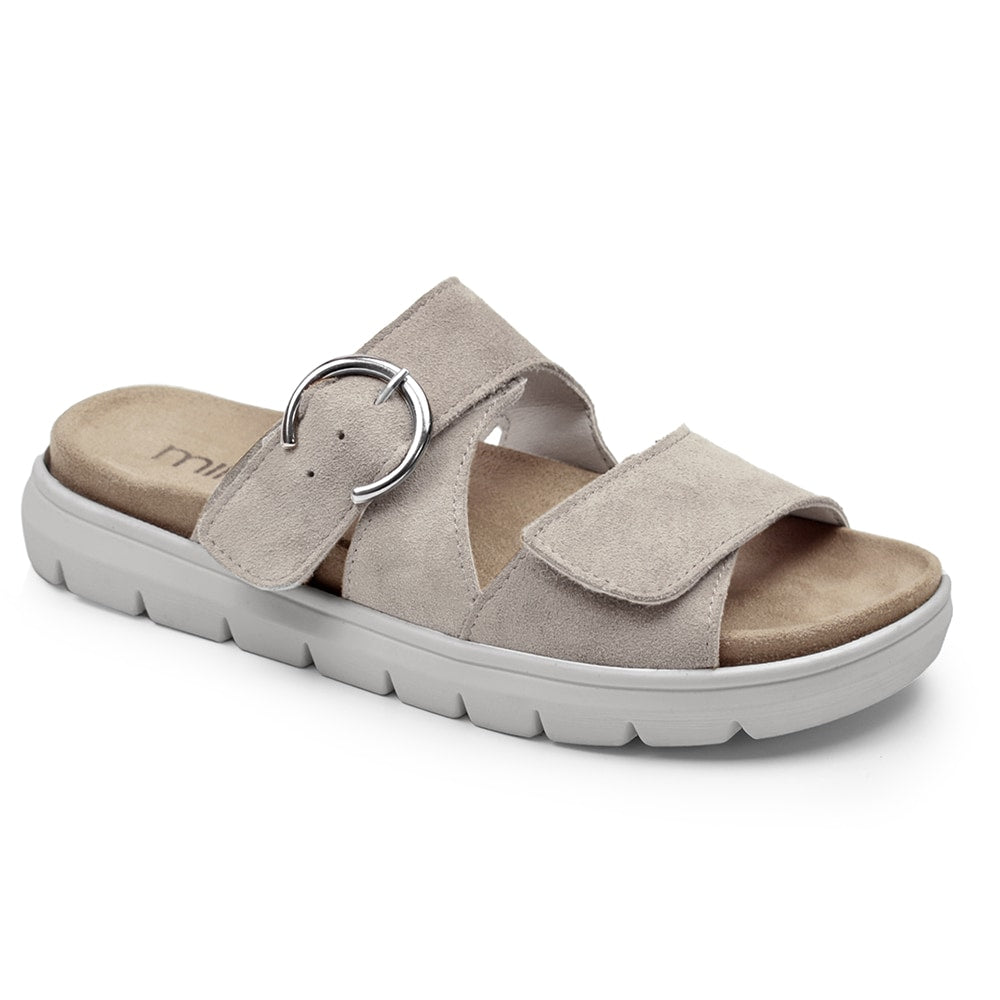 Minfot Abby Sandaler med Kardborre Taupe
