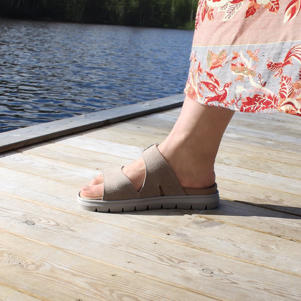 Minfot Abby Sandaler Dame Borrelås Taupe