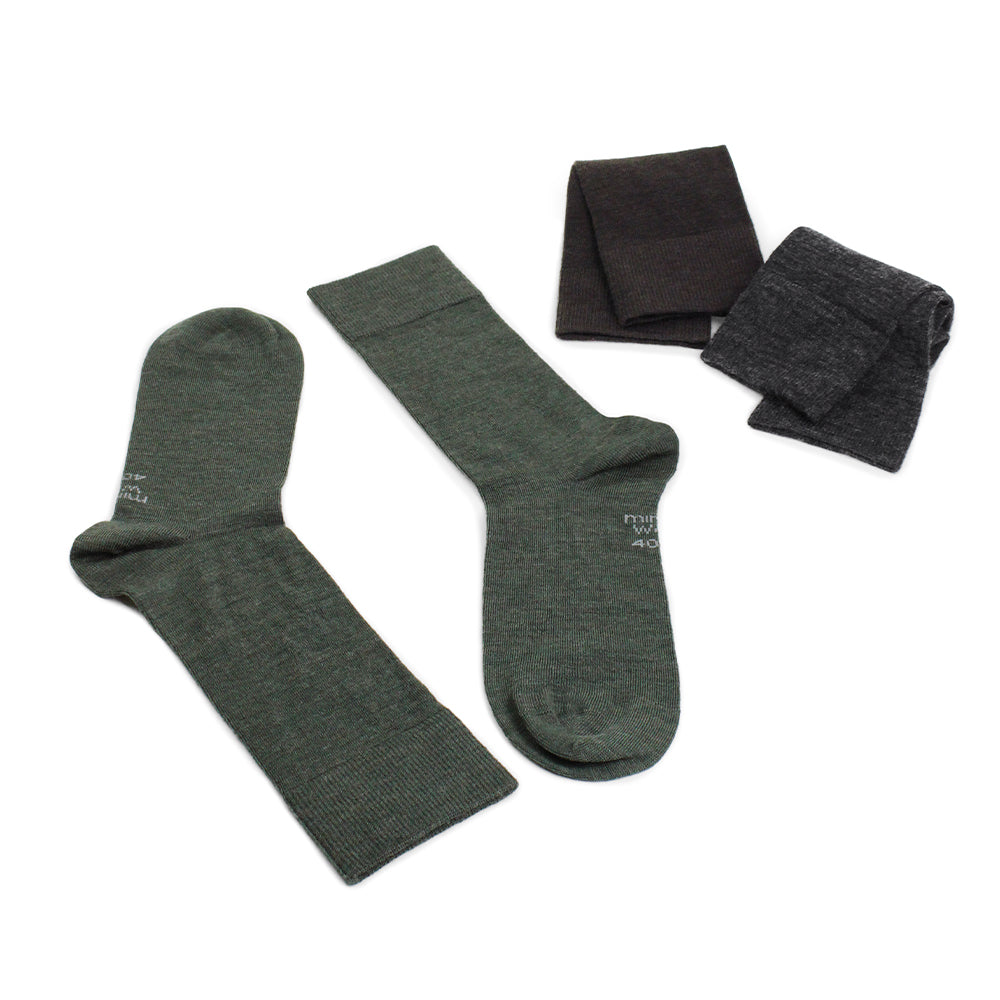Minfot All Day Merinoullstrømper Forest 3-pk