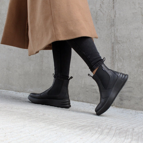 Minfot Ami Chelsea Boots Dame Vannavvisende TEX Skinn Svart