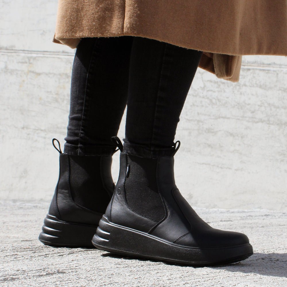 Minfot Ami Chelsea Boots Dame Vannavvisende TEX Skinn Svart