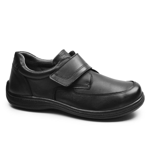 Minfot Arthur Brede sko Borrelås Stretch Skinn Svart