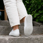 Minfot Aveny Skinn Sneaker Dame Borrelås Hvit