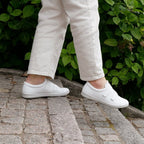 Minfot Aveny Skinn Sneaker Dame Borrelås Hvit