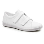 Minfot Aveny Skinn Sneaker Dame Borrelås Hvit