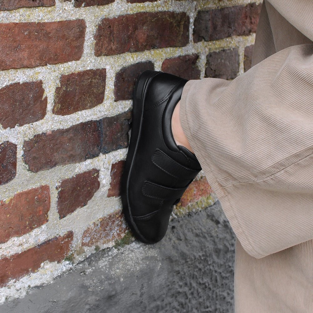Produktbild 17 - Minfot Aveny Skinn Sneaker med Kardborreband Svart