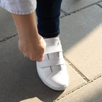 Minfot Aveny Skinn Sneaker Dame Borrelås Hvit