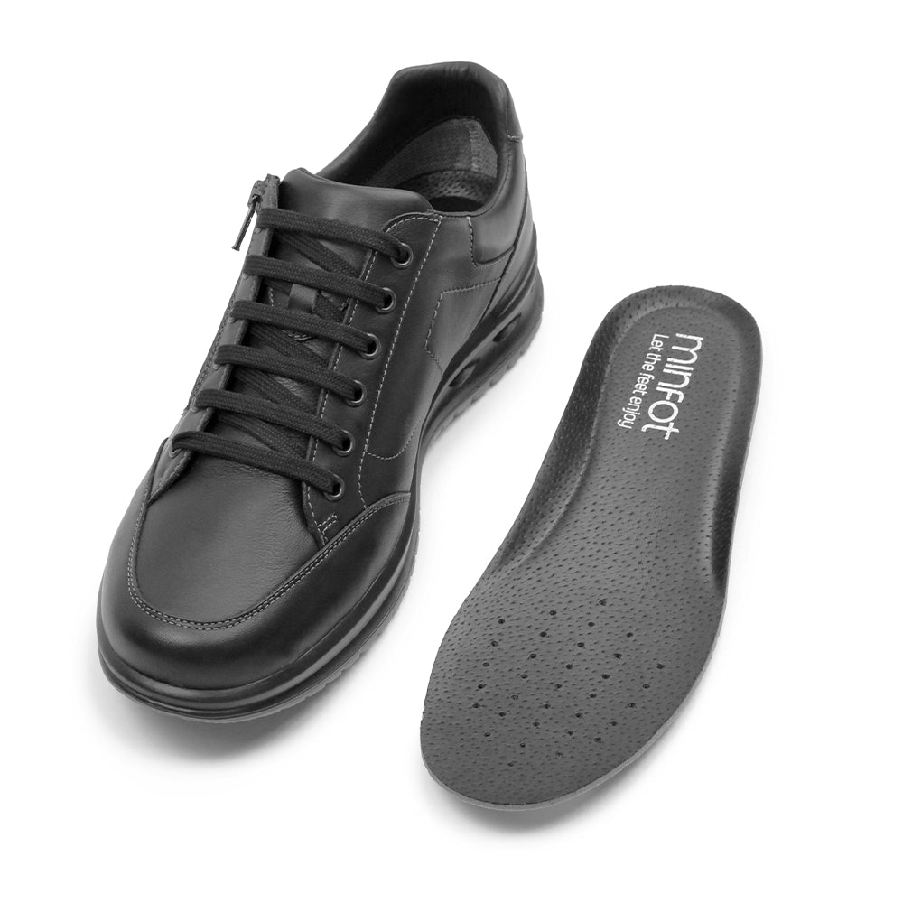 Minfot Axe Herresko Zip Vannavvisende TEX Skinn Svart