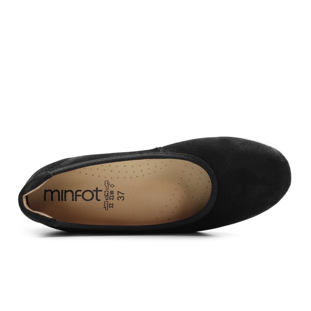 Minfot Ballerinasko Joyce Dame Stretch Nubuck Svart