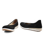 Minfot Ballerinasko Joyce Dame Stretch Nubuck Svart