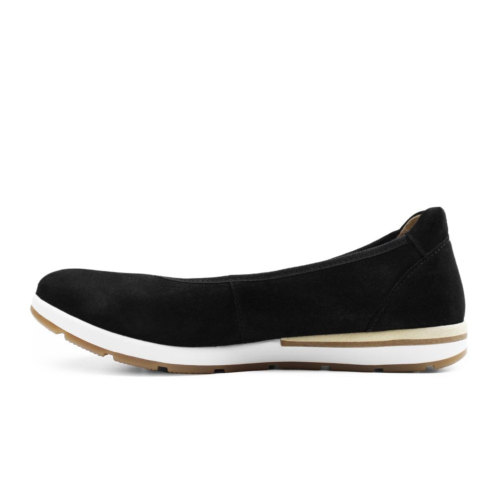 Minfot Ballerinasko Joyce Dame Stretch Nubuck Svart