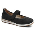Minfot Ballerinasko med rem Joyce Dame Stretch Nubuck Svart