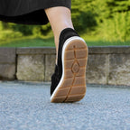 Minfot Ballerinasko med rem Joyce Dame Stretch Nubuck Svart