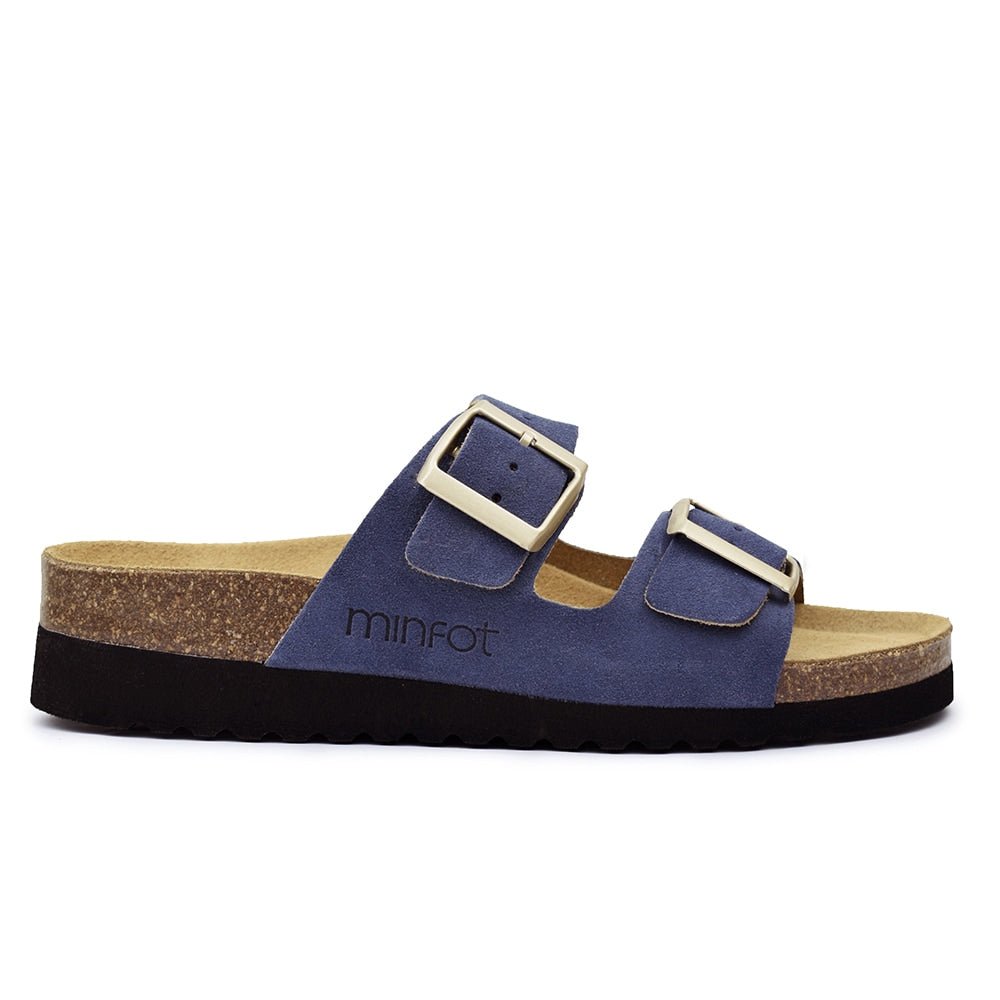 Minfot Sandaler Myk Bio Moa Semsket skinn Blå