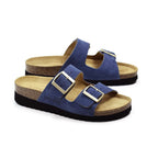 Minfot Sandaler Myk Bio Moa Semsket skinn Blå