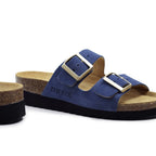 Minfot Sandaler Myk Bio Moa Semsket skinn Blå