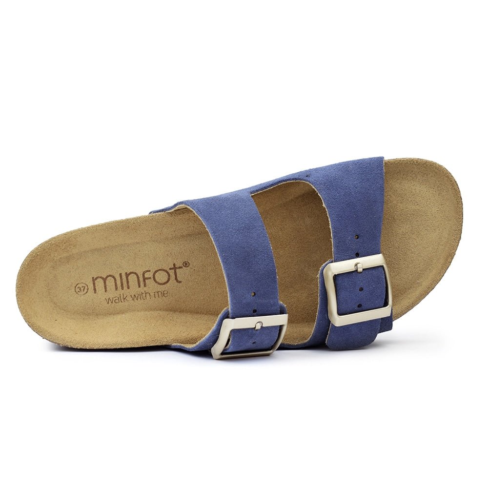 Minfot Sandaler Myk Bio Moa Semsket skinn Blå