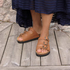 Minfot Lo Sandaler Dame Bio Skinn Cognac