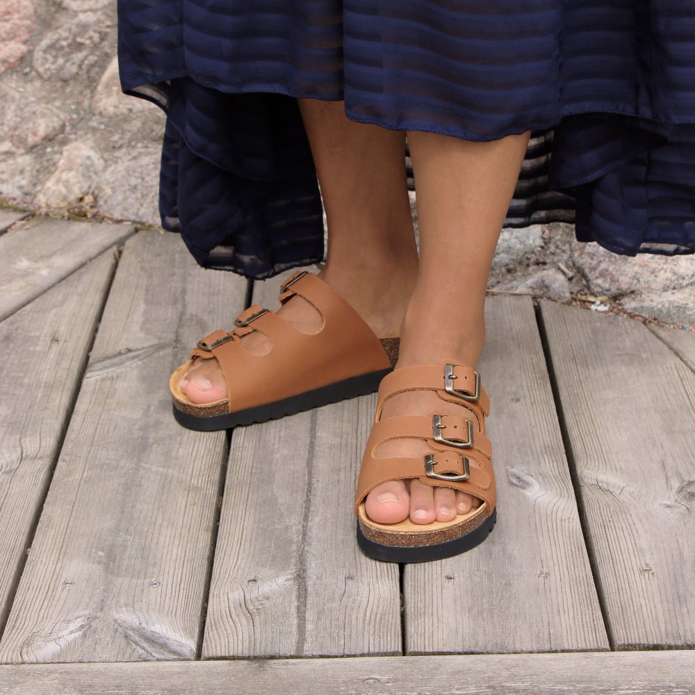 Minfot Lo Sandaler Dame Bio Skinn Cognac
