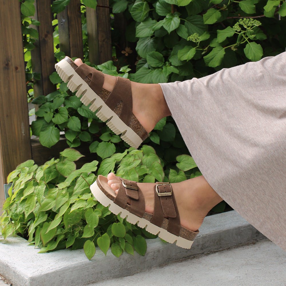 Minfot Upstep Lill Sandaler Dame Semsket Skinn Brun