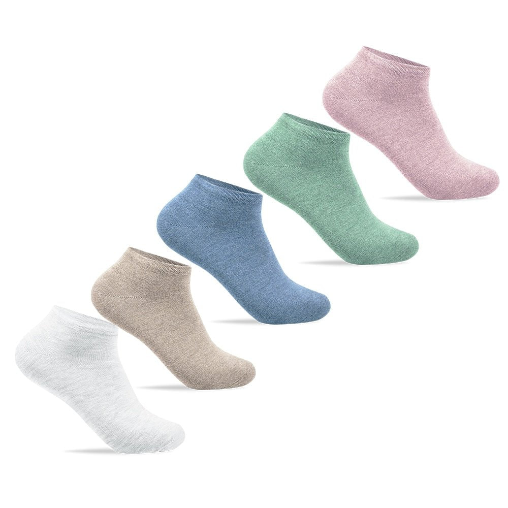 Minfot Bomullssokker Sneaker Sensitive Pastell 5-pakning