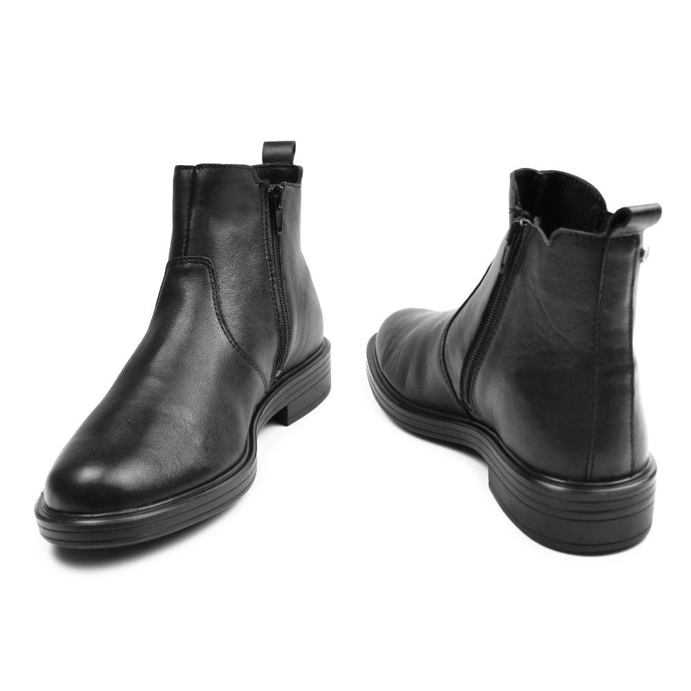 Minfot Bou Chelsea boots med zip Stretch Skinn Svart