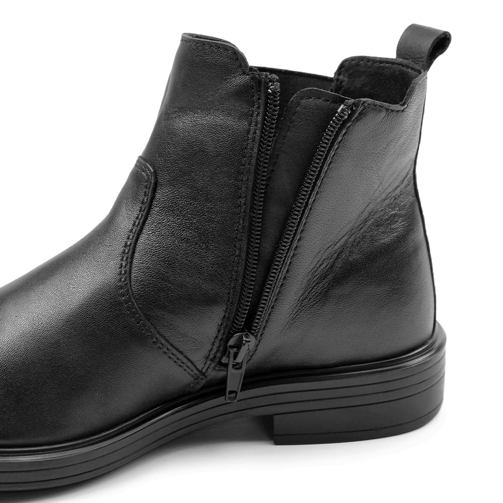 Minfot Bou Chelsea boots med zip Stretch Skinn Svart